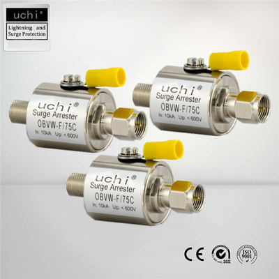 อุปกรณ์ป้องกันไฟกระชาก 75Ohm SPD 20kA, สายเคเบิลโคแอกเซียล Lightning Arrestor