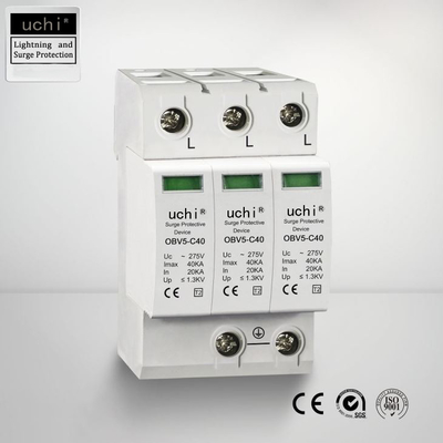แรงดันไฟฟ้าชั่วคราวประเภท 2 อุปกรณ์ป้องกันไฟกระชาก PBT วัสดุ IP20 Finger Safe Design