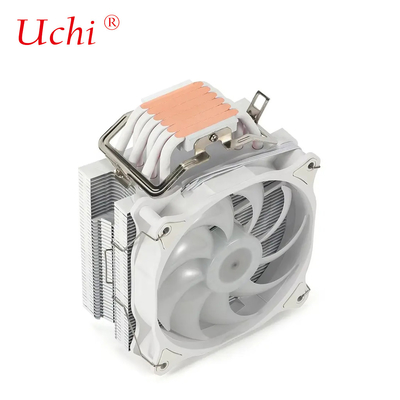 คอมพิวเตอร์สีขาว 6 ท่อ เครื่องเย็น Cpu แฟนคู่ RGB เครื่องเก็บความร้อน คอมพิวเตอร์