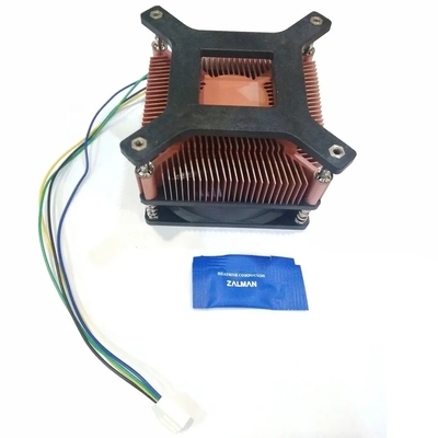 ทองแดง Plated อุปกรณ์ล้างความร้อน การกระจายความร้อน Grease TDP 60W Cpu Cooler พัดลมเงียบ Pwm 3 ปิน 4 ปิน I3 I5 Intel Lga775 1150 1151
