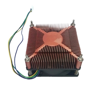 ทองแดง Plated อุปกรณ์ล้างความร้อน การกระจายความร้อน Grease TDP 60W Cpu Cooler พัดลมเงียบ Pwm 3 ปิน 4 ปิน I3 I5 Intel Lga775 1150 1151