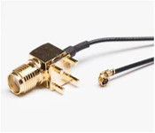 S-MA แจ็คหญิงขยายมุมขวา PCB โคเอชชียัล Mount To UFL UFL Connector 1.13 สายสาย Pigtail