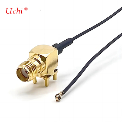 S-MA แจ็คหญิงขยายมุมขวา PCB โคเอชชียัล Mount To UFL UFL Connector 1.13 สายสาย Pigtail