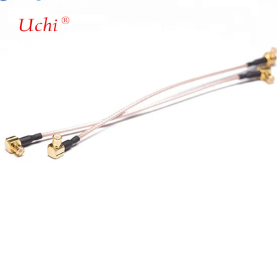 คาเบิ้ล IoT Coax 50 Ohm RG316 90 องศา MCX ถึง MCX ชาย คาเบิ้ลประกอบ