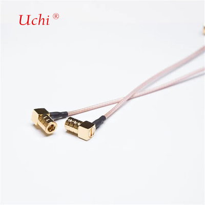 90 องศา SMB เพศชายต่อมุมเพศชายพลัคเพศหญิงด้วย RG316 สายโคกเซียล 50ohm