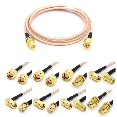 RP SMB ชายต่อชายพลัคด้วย RG178 RG316 RF สายโคเอชชียล 50ohm 6GHz