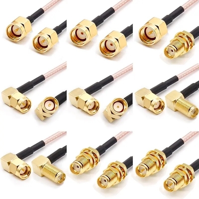 RP SMB ชายต่อชายพลัคด้วย RG178 RG316 RF สายโคเอชชียล 50ohm 6GHz