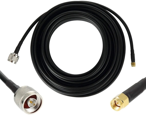 RG58 SMA เพศชายไปยัง TNC เพศชาย ความสูญเสียต่ํา 50Ohm RF Coaxial Cable Adapter TNC ไปยัง SMA สายขยายสําหรับอุปกรณ์ LAN แบบไร้สาย