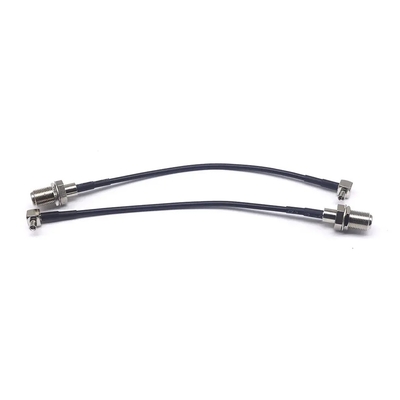CRC9JW/FK สายเชื่อมต่อความถี่สูงแบบโคอาซี RG174 CRC9 ชายบิด F หญิง 15CM สาย RF ทองแดงทั้งหมด