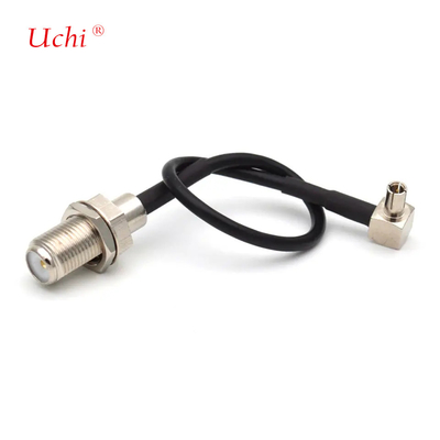 CRC9JW/FK สายเชื่อมต่อความถี่สูงแบบโคอาซี RG174 CRC9 ชายบิด F หญิง 15CM สาย RF ทองแดงทั้งหมด