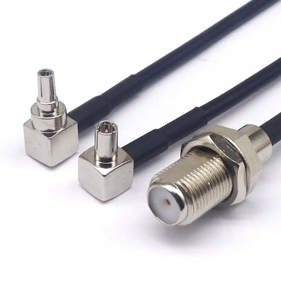 CRC9JW/FK สายเชื่อมต่อความถี่สูงแบบโคอาซี RG174 CRC9 ชายบิด F หญิง 15CM สาย RF ทองแดงทั้งหมด