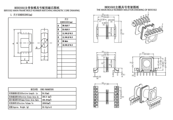 BER3502 ER35 เครื่องแปลงพลังงานระดับความถี่สูงระดับขอบ PIN7+7
