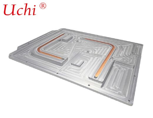 อลูมิเนียม extrusion ปลา อุปกรณ์ระบายความร้อนกับ 2 ท่อความร้อน