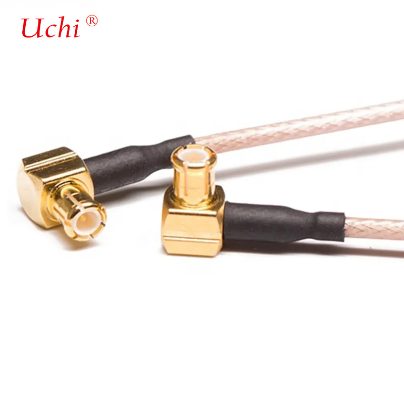 คาเบิ้ล IoT Coax 50 Ohm RG316 90 องศา MCX ถึง MCX ชาย คาเบิ้ลประกอบ