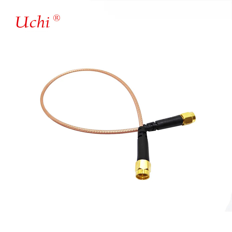 ความสูญเสียต่ํา SMA ชายพล็อกไป SMA ชายพล็อก RG316 สาย Wire Tail Patch Cord Expansion Cable Assembly