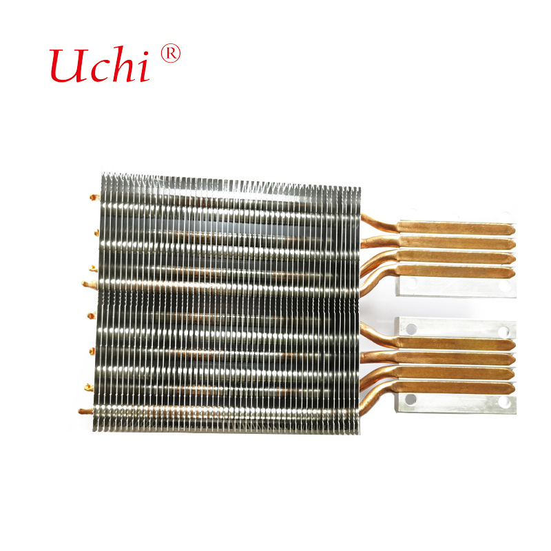 พัดลมระบายความร้อน CPU แบบครีบซิปขนาดเล็ก 8 ท่อความร้อน อะลูมิเนียม-ทองแดง สำหรับควบคุมอุณหภูมิอย่างมีประสิทธิภาพ
