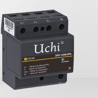 ตัวป้องกันไฟกระชากตัวเรือนเทอร์โมพลาสติกสีแดง SPD 120kA Secondary