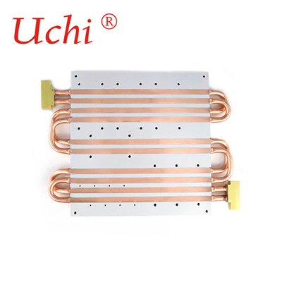 Double Tube Inlet Outlet Water แผ่นเย็นสำหรับอุปกรณ์เลเซอร์